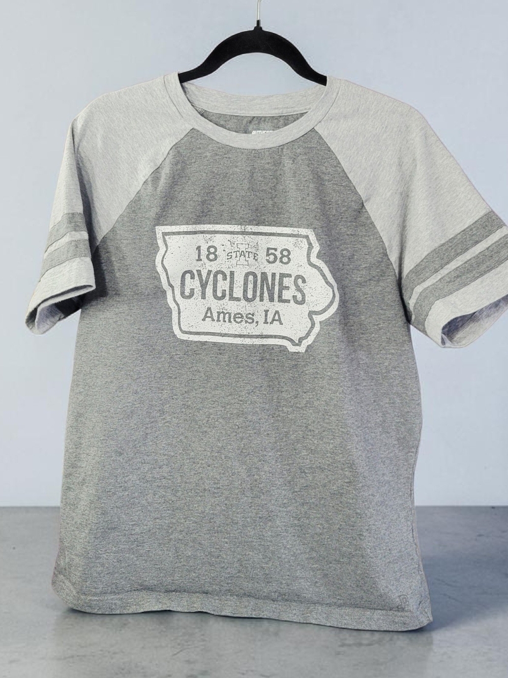 Cyclones Ames Short Sleeve Raglan Tee - Gray
